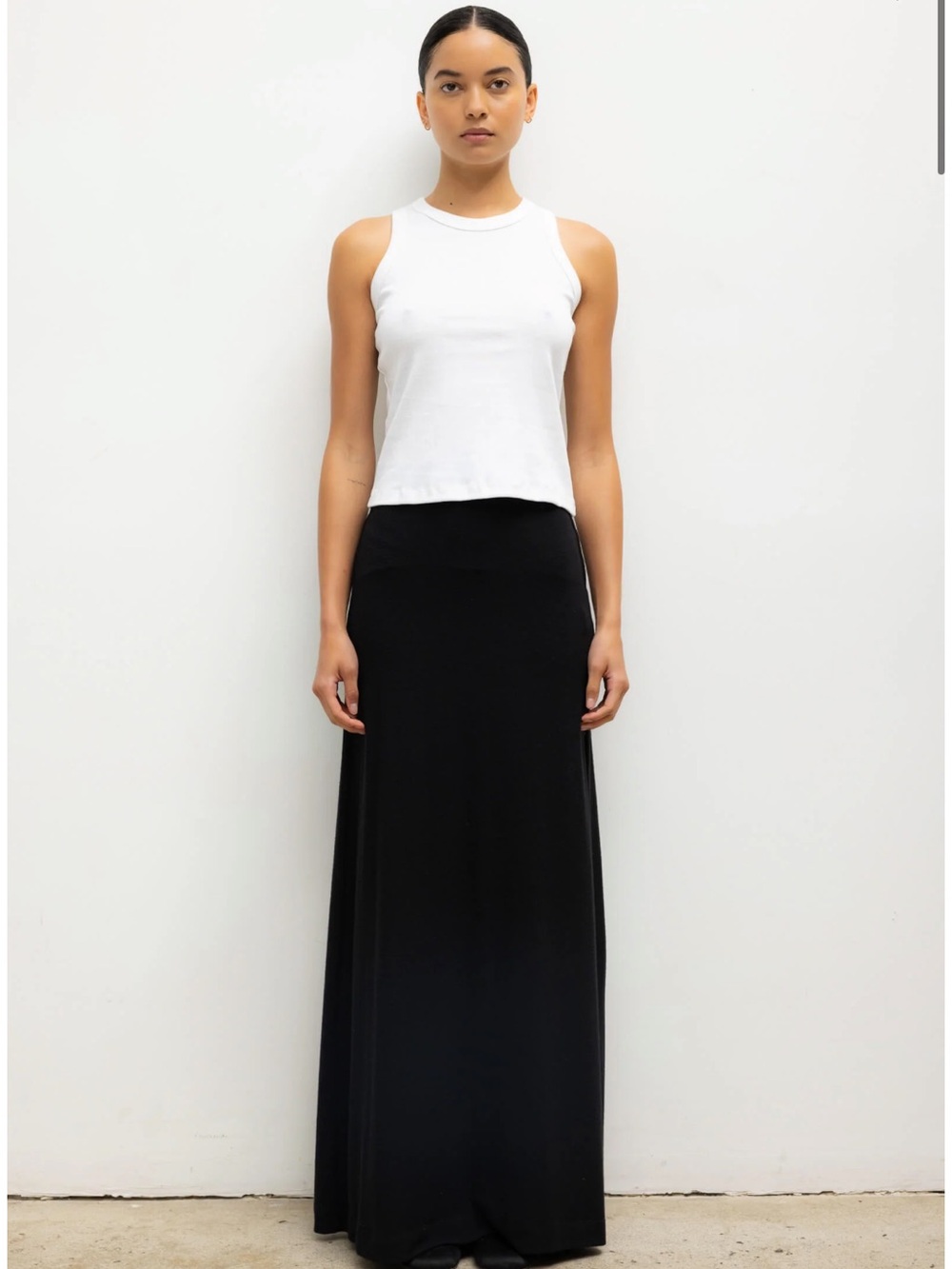LESET Lauren High Waist Maxi Skirt Black